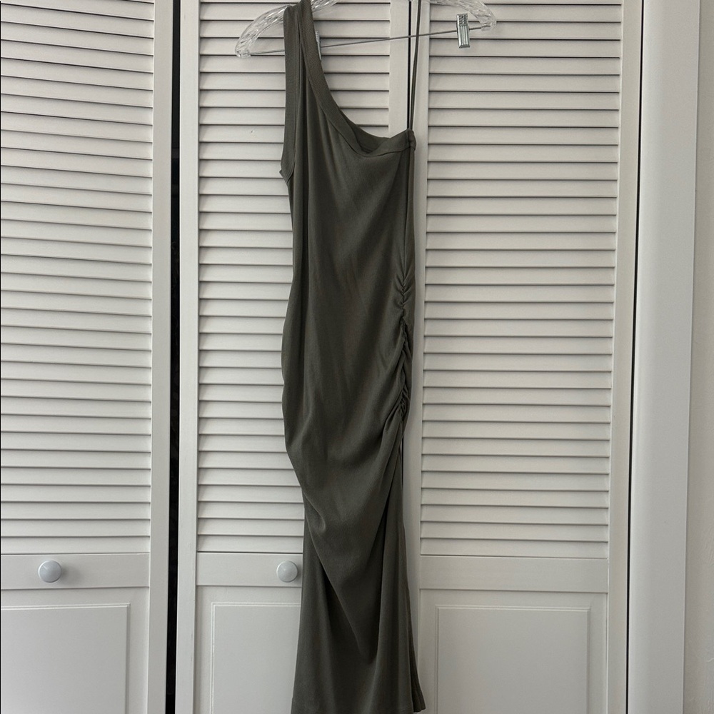 Michael Stars One Shoulder Olive Dress